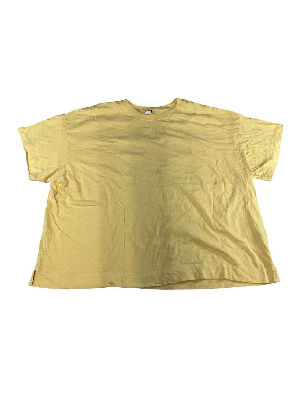 Old Navy Women’s XL Yellow Vintage Tee Short Sleeve Faded Boxy T-Shirt